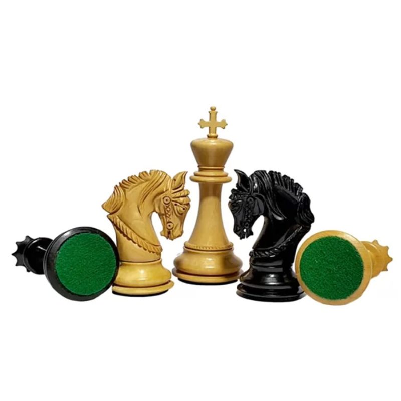 The King Arthur Series Luxury Staunton Chess Pieces Only Set- 4.5" King Size- Triple Weighted Ebony Wood - Image 4