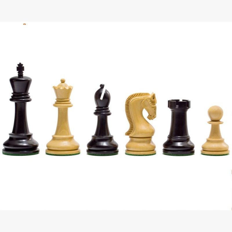 4" Leningrad Series Luxury Staunton Chess Pieces Only Set- Weighted Ebonised Boxwood - Image 3