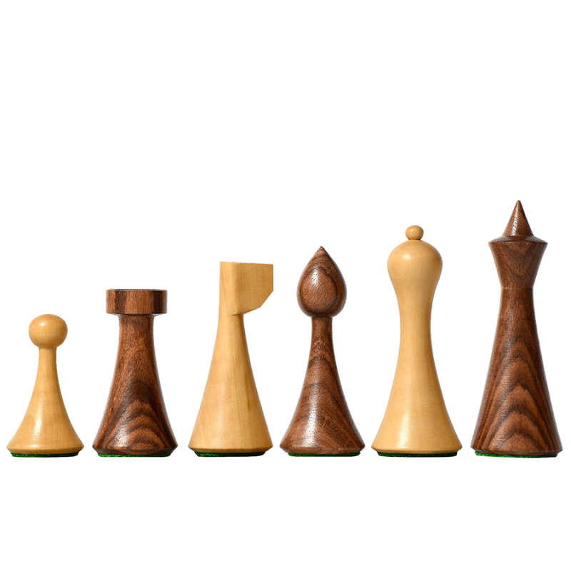 Hermann Ohme Minimalist Series Chess Pieces Only Set- Weighted Golden Rosewood