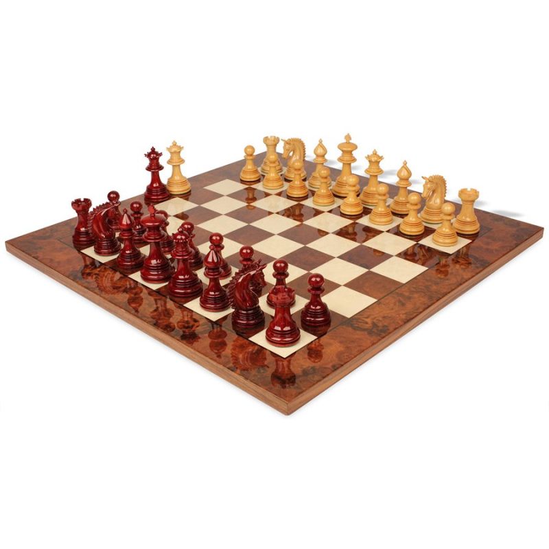 4.2" Luxury Patton Staunton Chess Pieces Only Set- Weighted Bud Rosewood and Boxwood - Image 8