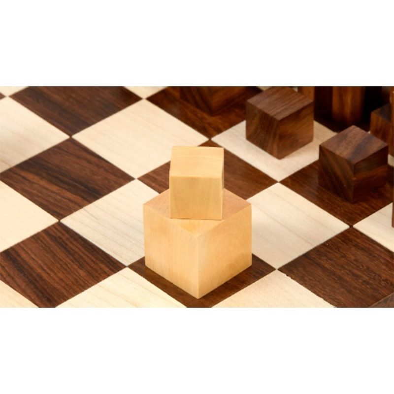 1924 Bauhaus Reproduced Geometrical Abstract Chessmen In Golden Rosewood - Image 5