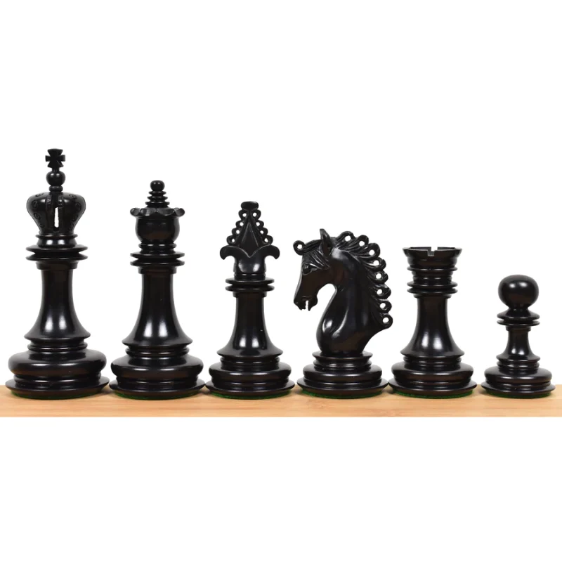 4.6" Hurricane Luxury Staunton Chess Pieces Only set -Triple Weighted Ebony Wood - Image 3