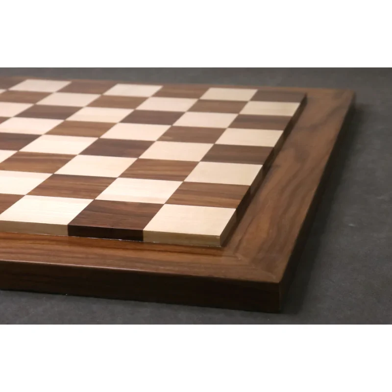 21" Raised Wood Luxury Chess Board In Golden Rosewood And Maple - 55 mm Square - Image 4