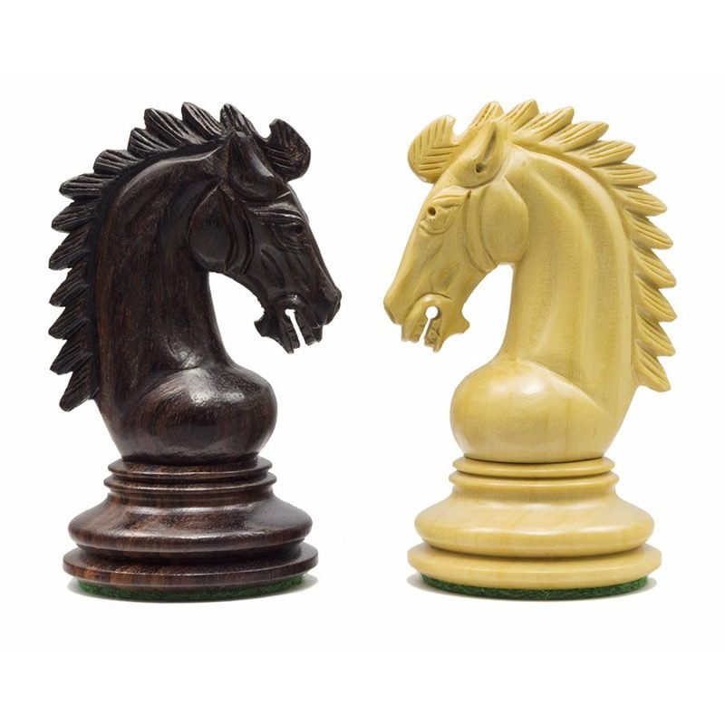 3.75" Sheffield Knight Luxury Chess Pieces Only Set- Double Weighted Rose Wood - Image 4