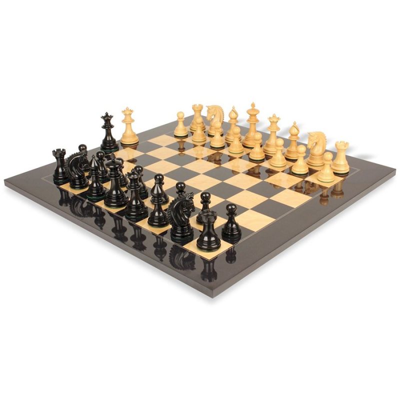 4.2" Luxury Patton Staunton Chess Pieces Only Set- Weighted Ebony wood and Boxwood - Image 7