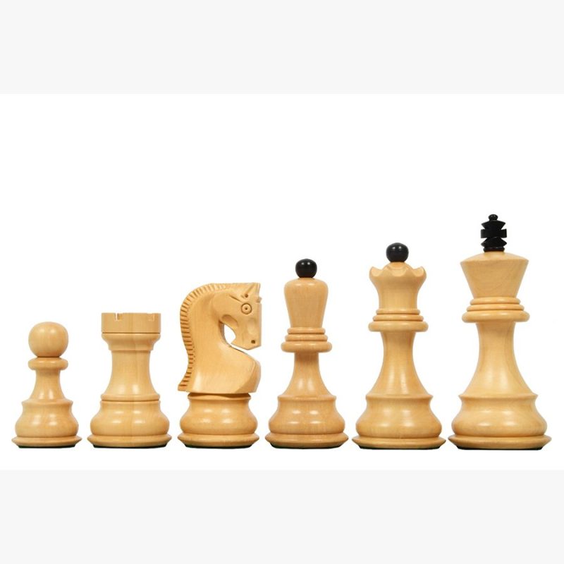 3.9" Russian Zagreb Chess Pieces Only set ? Weighted Ebonised Boxwood & Boxwood - Image 4