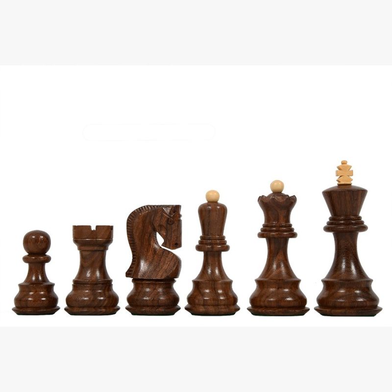 3.9" Russian Zagreb Chess Pieces Only set ? Weighted Golden Rosewood & Boxwood - Image 3