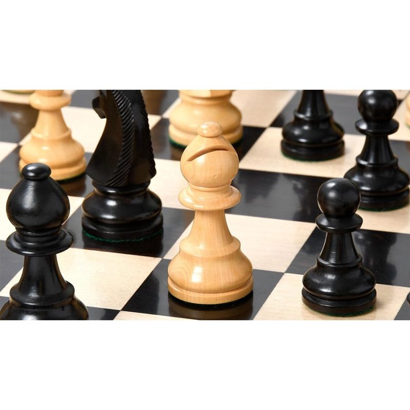 90s Reproduced 3.6" French Chavet Championship Tournament Chess Pieces Only Set- Weighted Ebonised Boxwood - Image 5