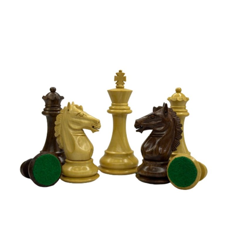 3.9" Exclusive Alban Staunton Chess Pieces Only set - Double Weighted Golden Rosewood - Image 4