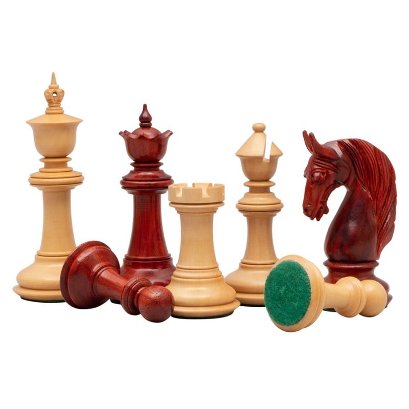 4.5" Bath Luxury Staunton Chess Pieces Only Set - Triple Weighted Bud Rosewood - Image 5