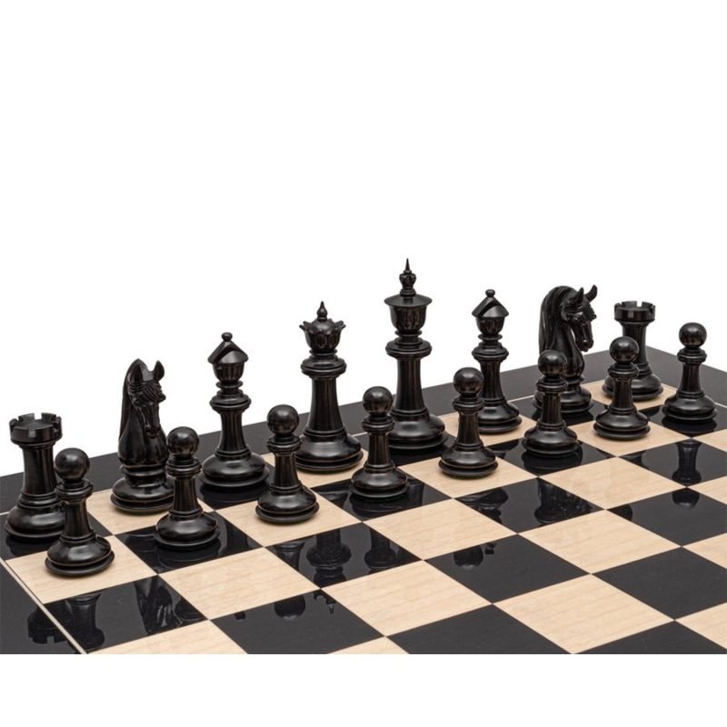 4.5" Bath Luxury Staunton Chess Pieces Only Set - Triple Weighted Ebony Wood - Image 4