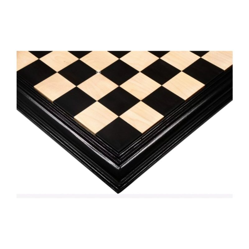 21 Ebony & Maple Wood Solid Luxury Handmade Chessboard with Carved Border- 57 mm Square