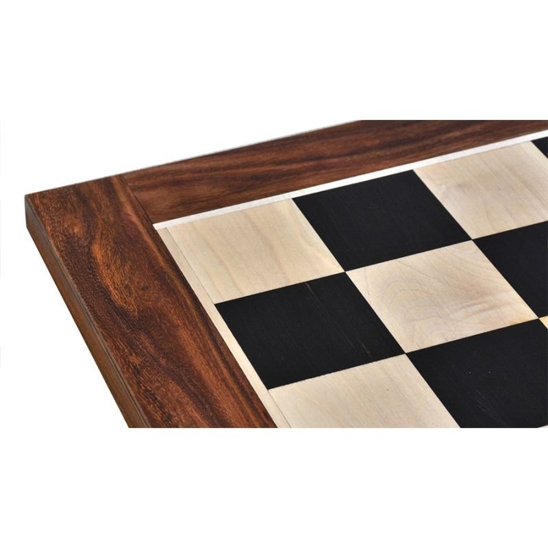 21" Grandmaster Series Ebony Wood Chess Board - Ebony & Maple Wood- 55mm Square - Image 5