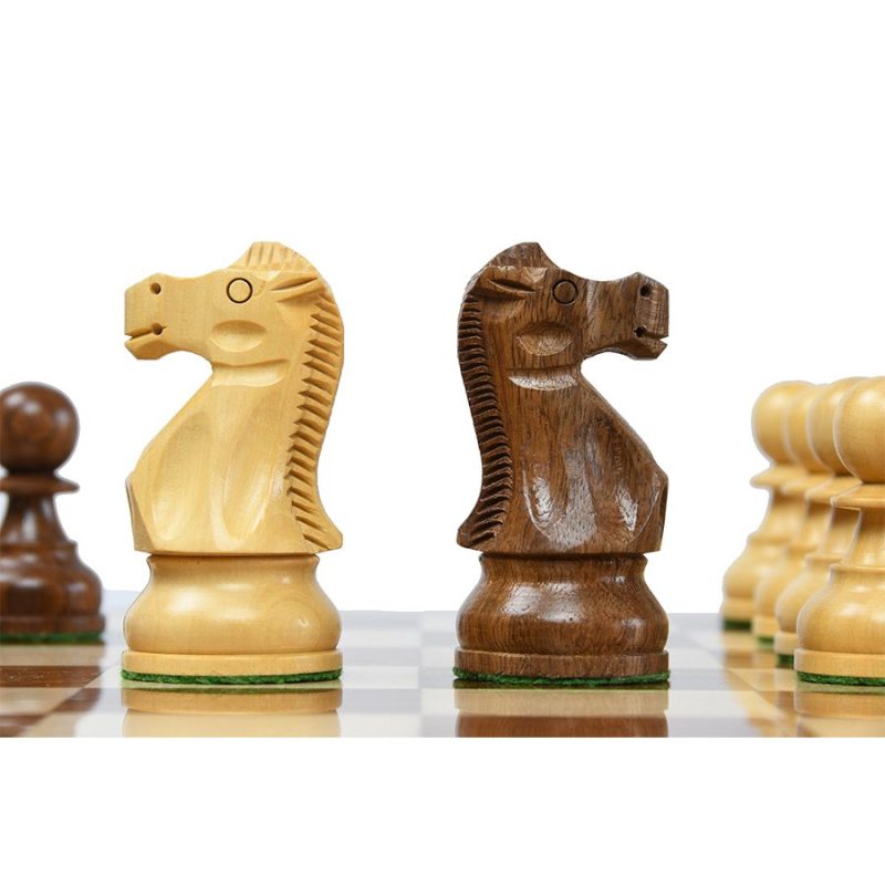 1972 Reproduced Reykjavik Championship Series Chess Pieces 3.7" - Weighted Golden Rosewood & Boxwood - Image 4