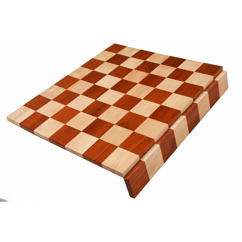 Folding/ Rolling Series Travel Chess Board In Maple & Budrose Wood- 40 mm Square - Image 4