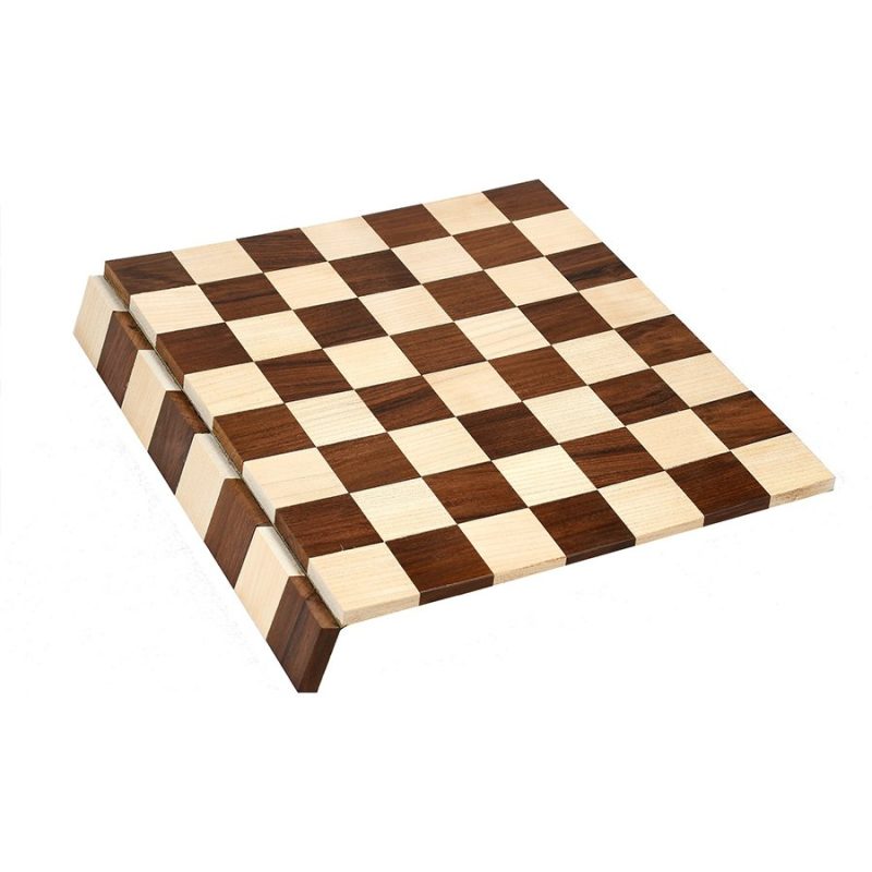 Folding/ Rolling Series Travel Chess Board In Maple & Golden Rosewood- 40 mm Square - Image 6