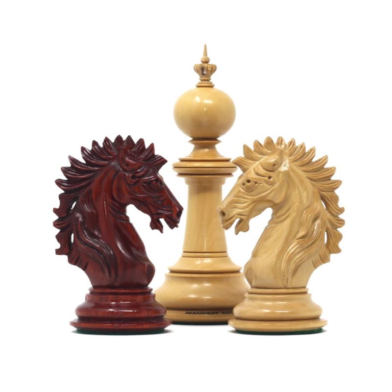 The Camelot Series Artisan Chess Pieces - Triple Weighted Bud Rosewood- 4.4" King - Image 2