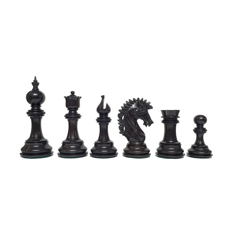 The Camelot Series Artisan Chess Pieces - Triple Weighted Ebony Wood- 4.4" King - Image 3