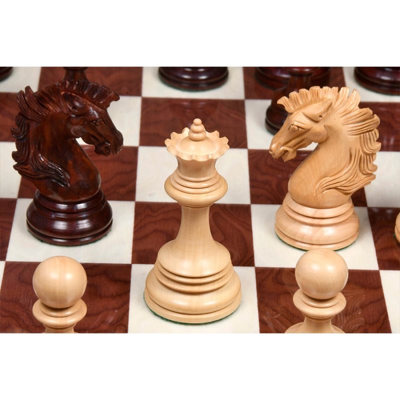 The Premium Collection- 4.4" Wellington Luxury Staunton Chess Pieces Only Set ? Triple Weighted Budrose Wood - Image 4