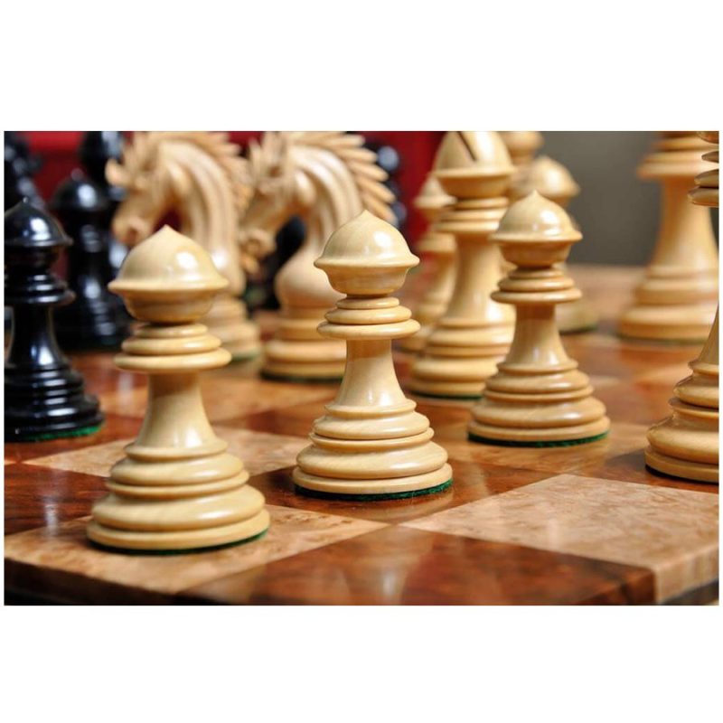 The Premium Collection- Cyrus Luxury Staunton Chess Pieces Only Set- Triple Weighted Ebony & Boxwood - 4.4" King - Image 4