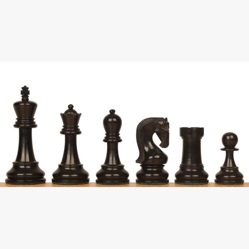 4" Leningrad Series Luxury Staunton Chess Pieces Only Set- Weighted Ebonised Boxwood - Image 4