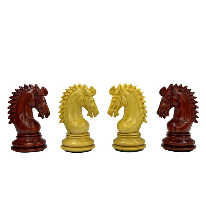 3.75" Sheffield Knight Luxury Chess Pieces Only Set- Double Weighted Budrose Wood - Image 4