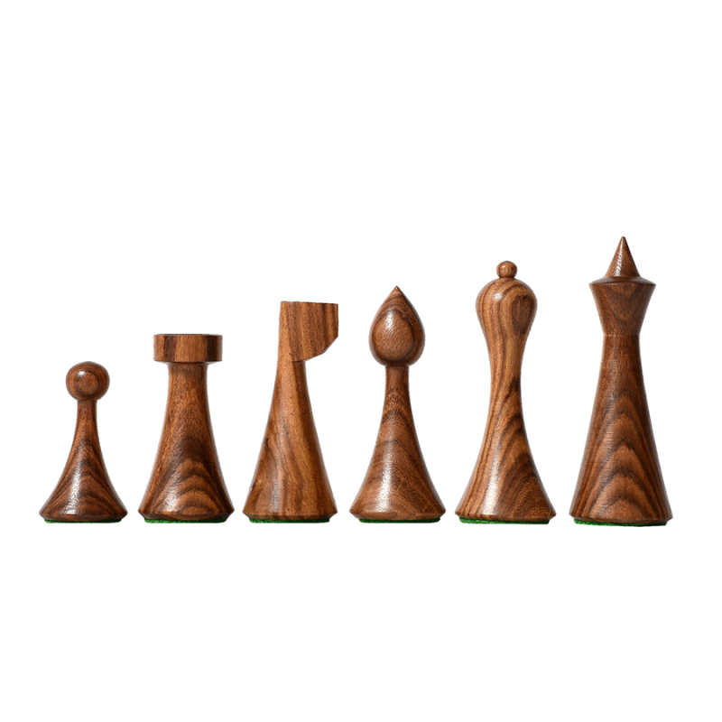 Hermann Ohme Minimalist Series Chess Pieces Only Set- Weighted Golden Rosewood - Image 4