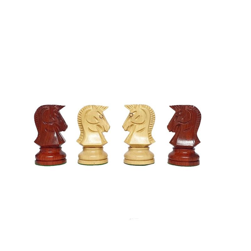 1950s Dubrovnik Bobby Fischer Reproduced Chess Pieces Only Set- Weighted Budrose Wood & Boxwood- 3.7" King - Image 6