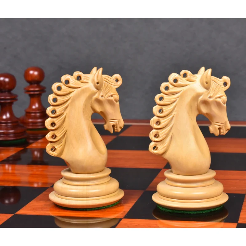 4.6" Hurricane Luxury Staunton Chess Pieces Only set -Triple Weighted Budrose Wood - Image 2