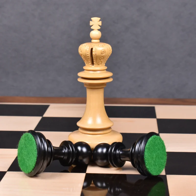 4.6" Hurricane Luxury Staunton Chess Pieces Only set -Triple Weighted Ebony Wood - Image 5