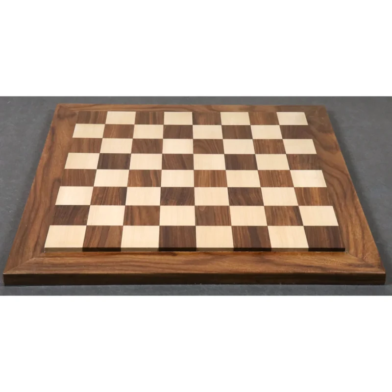 21" Raised Wood Luxury Chess Board In Golden Rosewood And Maple - 55 mm Square - Image 5