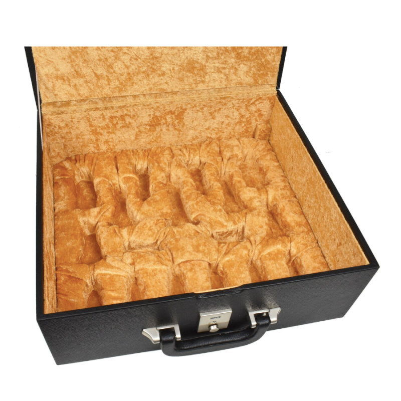 Leatherette Coffer Storage Box For Chess Pieces - 3.5" To 4.1" Chessmen - With Tray - Image 3