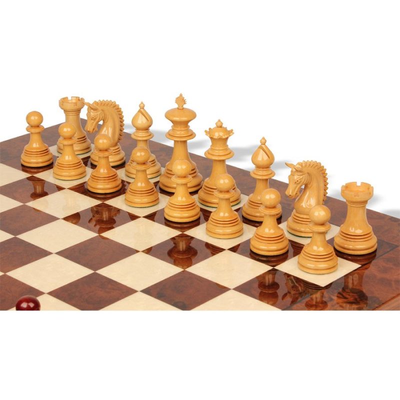 4.2" Luxury Patton Staunton Chess Pieces Only Set- Weighted Bud Rosewood and Boxwood - Image 6