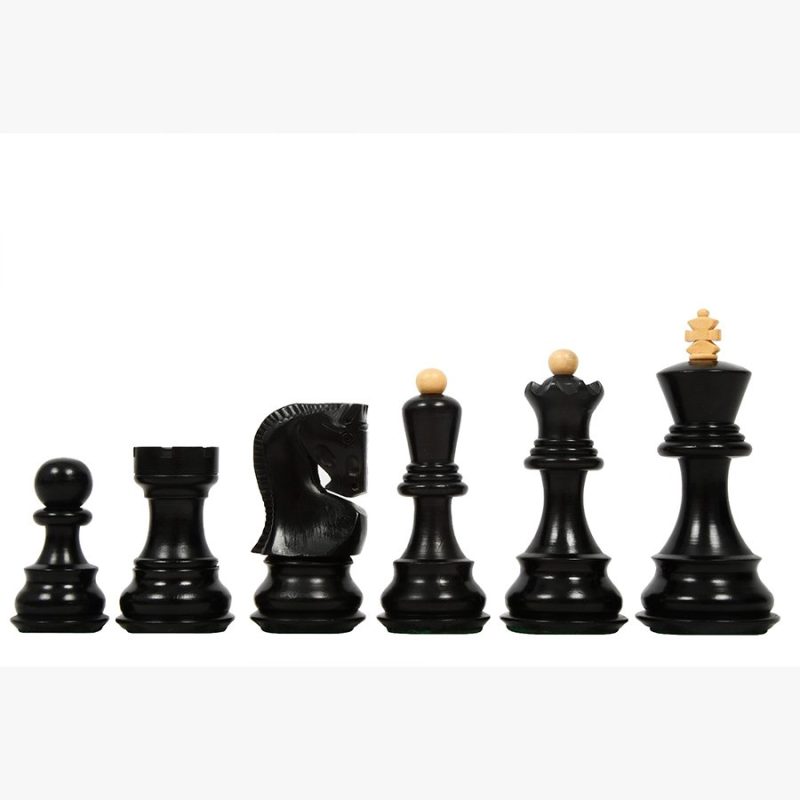 3.9" Russian Zagreb Chess Pieces Only set ? Weighted Ebonised Boxwood & Boxwood - Image 3