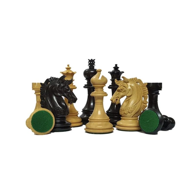 4.4" Alvis Luxury Staunton Chess Pieces Only Set - Triple Weighted Ebony - Image 2