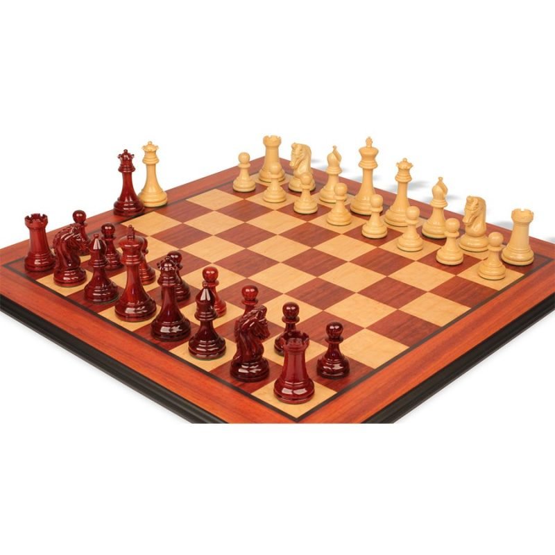 4.4" Imperial Series Reproduced Staunton Chess Pieces Set Only- Weighted Budrose Wood & Boxwood Pieces - Image 5