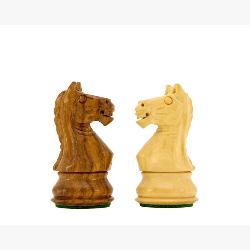 3.25? Fierce Knight Staunton Chess Pieces Only Set ? Weighted Golden Rosewood & Boxwood - Image 3