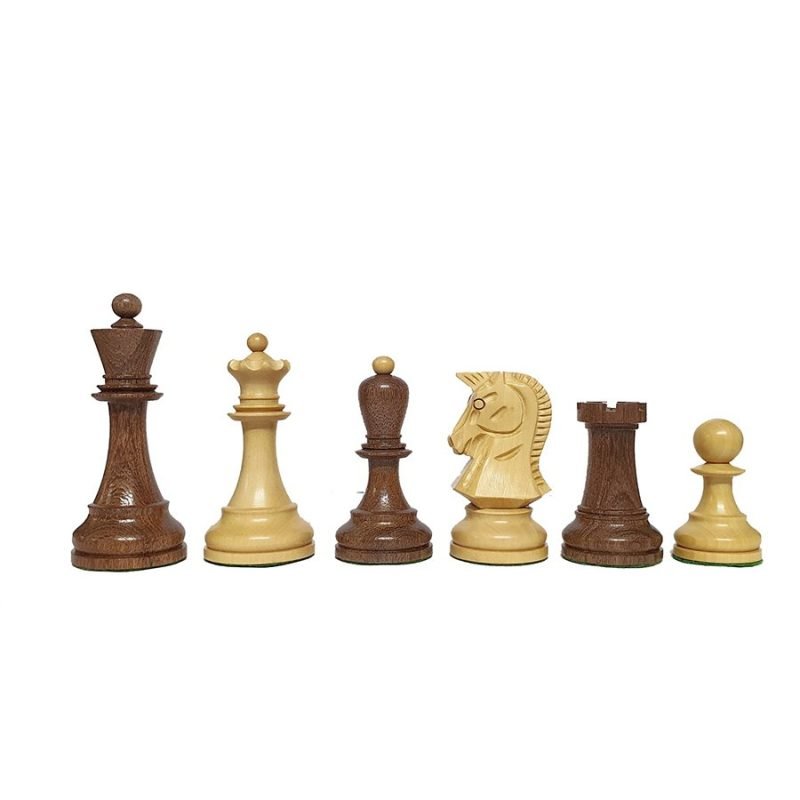 1950s Dubrovnik Bobby Fischer Reproduced Chess Pieces Only Set- Weighted Golden Rosewood & Boxwood- 3.7" King