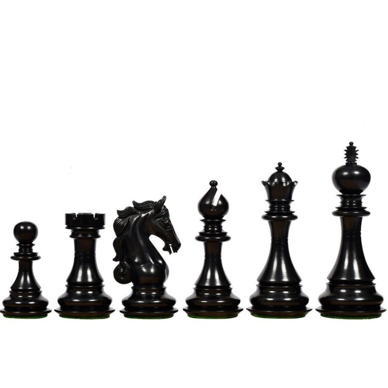 4.5? Shera Series Staunton Luxury Chess Pieces Only Set- Triple Weighted Ebony - Image 6