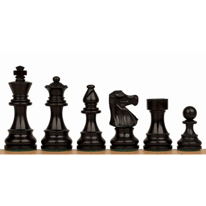 Repro 1890 French Lardy Staunton Chess Pieces Only Set ? Ebonised & Boxwood - Image 5