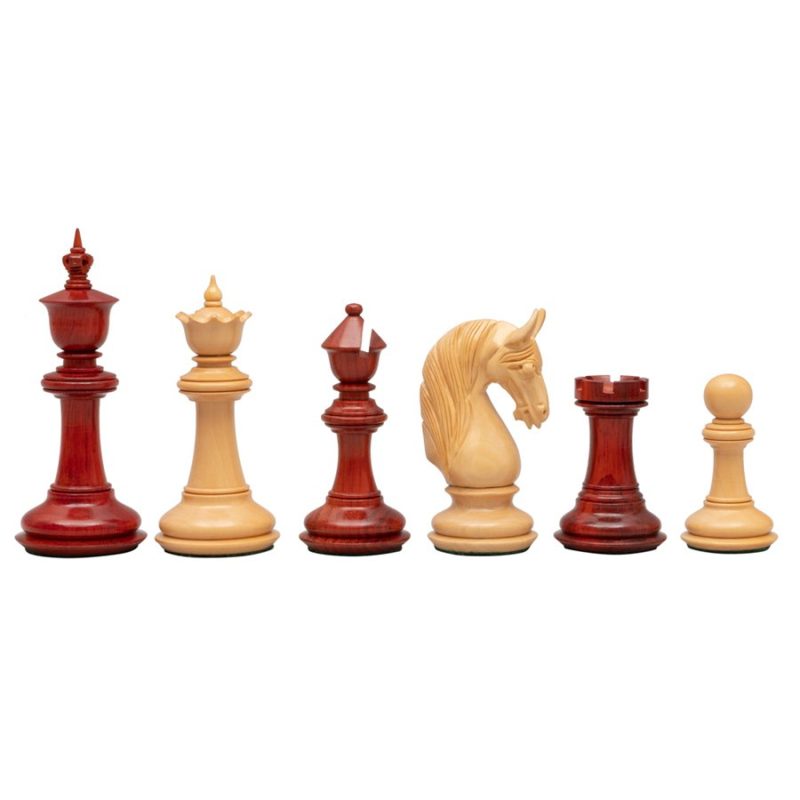 4.5" Bath Luxury Staunton Chess Pieces Only Set - Triple Weighted Bud Rosewood