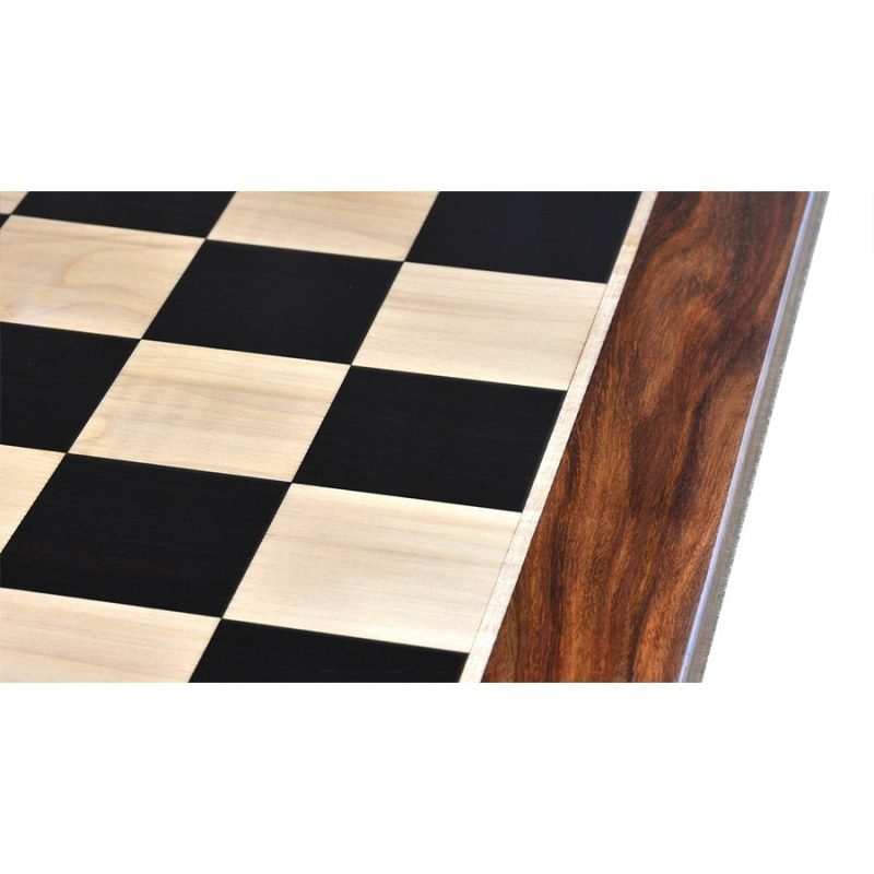 21" Grandmaster Series Ebony Wood Chess Board - Ebony & Maple Wood- 55mm Square - Image 6