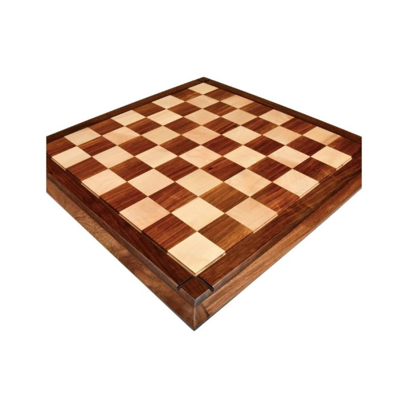 21" Solid Wooden Handmade Tournament Chess Board in Golden Rosewood & Maple Wood - Image 7