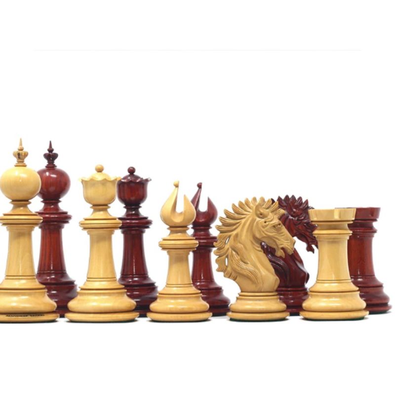 The Camelot Series Artisan Chess Pieces - Triple Weighted Bud Rosewood- 4.4" King