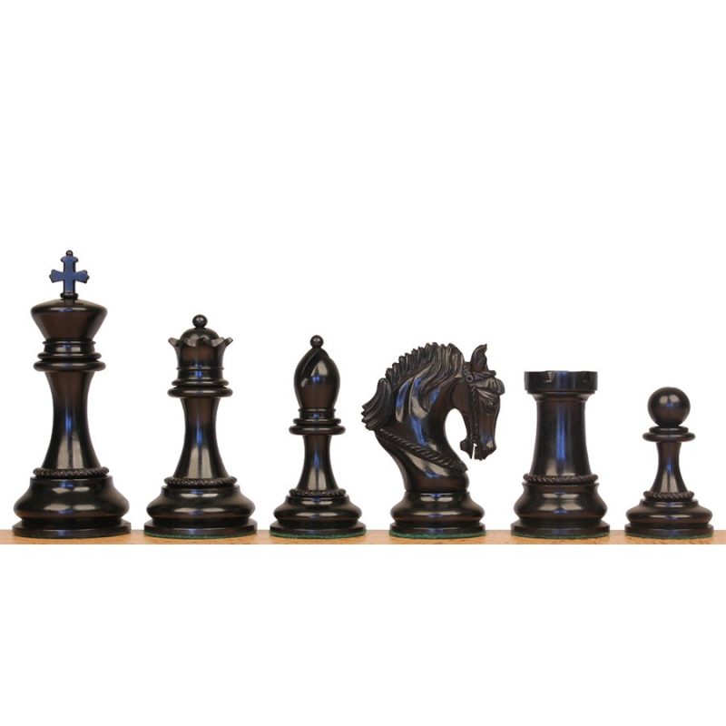 The King Arthur Series Luxury Staunton Chess Pieces Only Set- 4.5" King Size- Triple Weighted Ebony Wood - Image 2