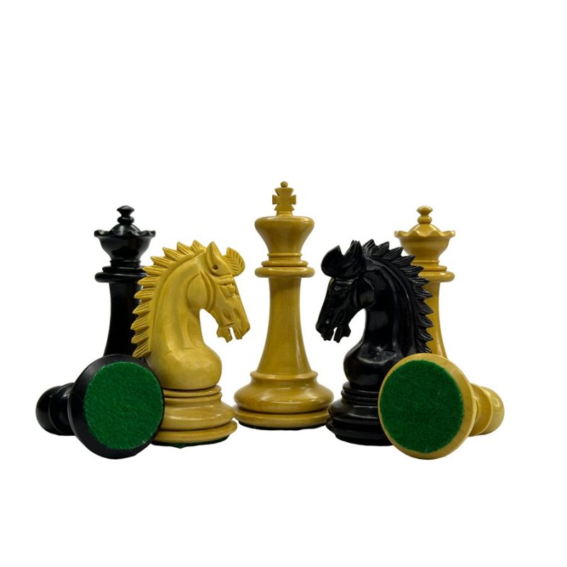 3.75" Sheffield Knight Luxury Chess Pieces Only Set- Double Weighted Ebony Wood - Image 2