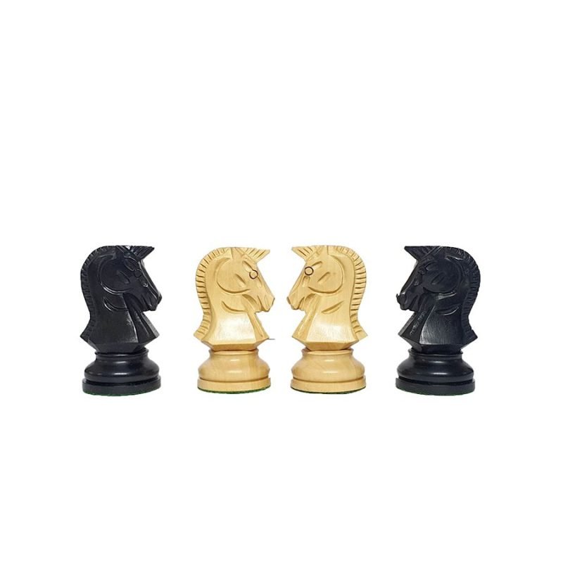 1950s Dubrovnik Bobby Fischer Reproduced Chess Pieces Only Set- Weighted Ebonised Boxwood & Boxwood- 3.7" King - Image 6