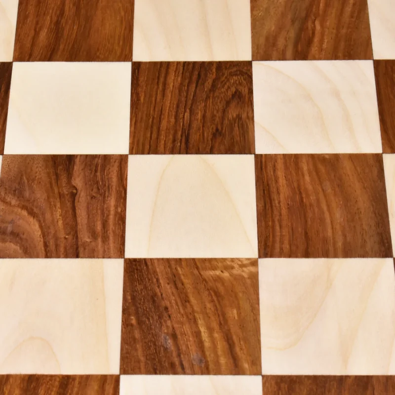 Borderless Chess Board In Canadian Maple & Golden Rosewood- 55 mm Square - Image 5