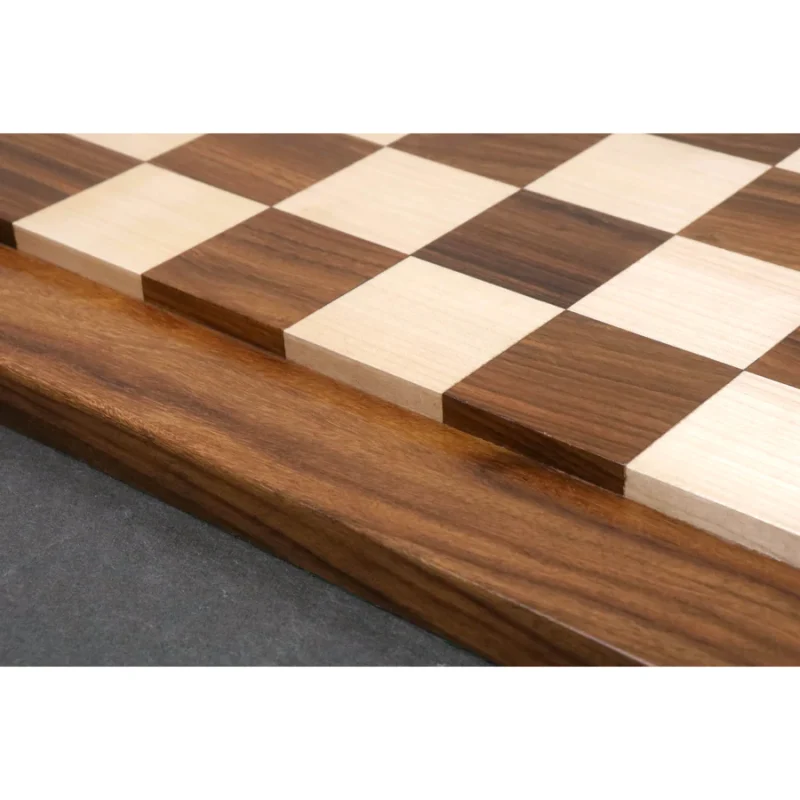 21" Raised Wood Luxury Chess Board In Golden Rosewood And Maple - 55 mm Square - Image 6