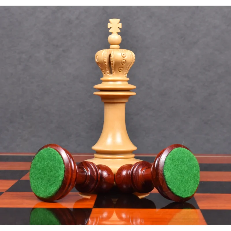 4.6" Hurricane Luxury Staunton Chess Pieces Only set -Triple Weighted Budrose Wood - Image 5